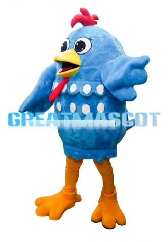 Little Fat Blue Chicken Mascot Costume