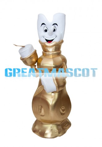 White Candle On Golden Candlestick Mascot Costume