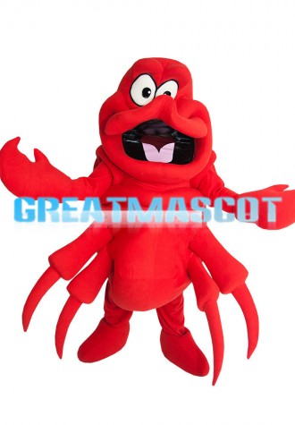Red Big Lobster Holding Pliers Mascot Costume