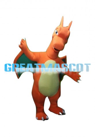 Giant Charizard With Green Wings Mascot Costume