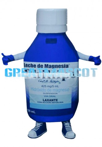 Blue Magnesium Hydroxide Bottle Mascot Costume
