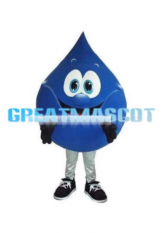 Cartoon Cute Blue Water Drop Mascot Costume