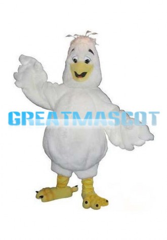 Adult All White Chicken Mascot Costume