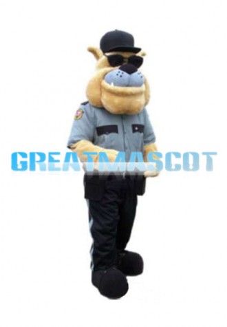 Big Mouth Police Dog With Sunglasses Mascot Costume