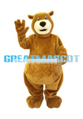 Likable Tall Brown Bear Mascot Costume