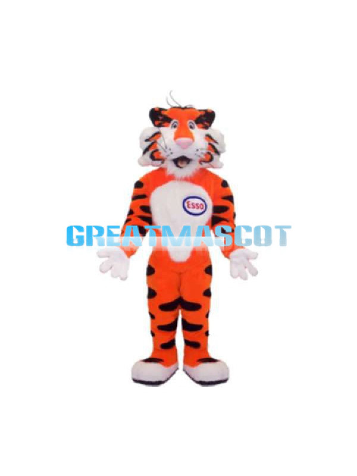Orange Tiger With Number Plate Mascot Costume