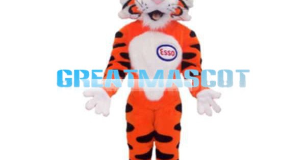 Orange Tiger With Number Plate Mascot Costume