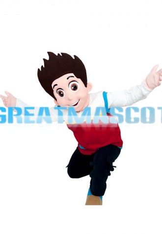 Excited Little Boy With Lush Hair Mascot Costume