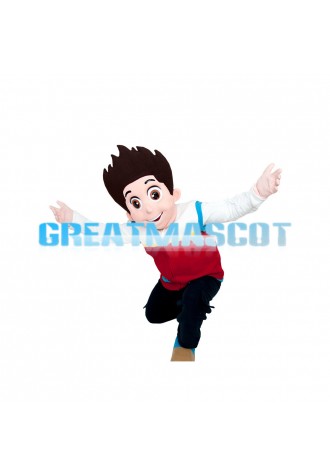 Excited Little Boy With Lush Hair Mascot Costume