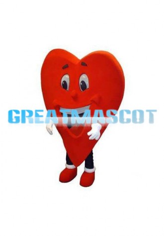 Cartoon Red Love Heart Mascot Costume