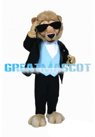 Handsome Cool Lion With Sunglasses Mascot Costume