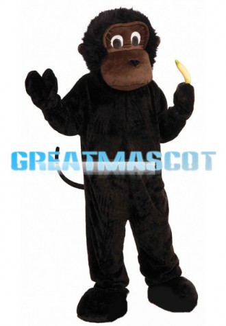 Smart Chimpanzee Holding Banana Mascot Costume