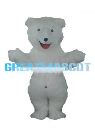 Pure White Polar Bear Mascot Costume