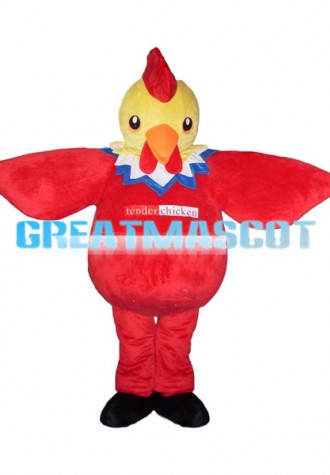 Round Body Red Chicken Mascot Costume