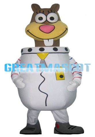 Groundhog Robot With Protruding Teeth Mascot Costume