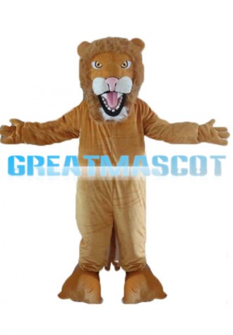 Roaring Brown Lion Mascot Costume