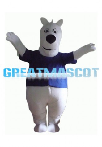 Fat White Dog Mascot Costume