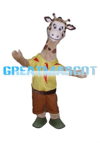 Student Giraffe With Red Sacrf Mascot Costume
