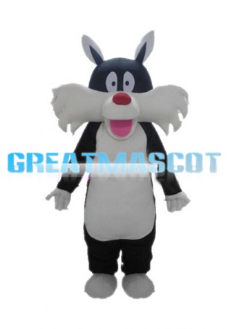 Black & White Bearded Dog Mascot Costume