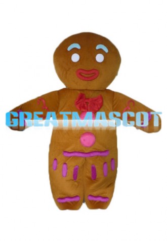 Gingerbread Man Mascot Costume For Christmas Event
