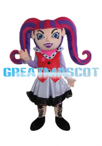 Woman Clown With Long Claw Braid Mascot Costume