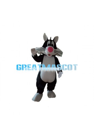 Pink Nose Long Beard Cat Mascot Costume