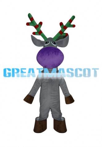 Grey Christmas Elk Mascot Costume