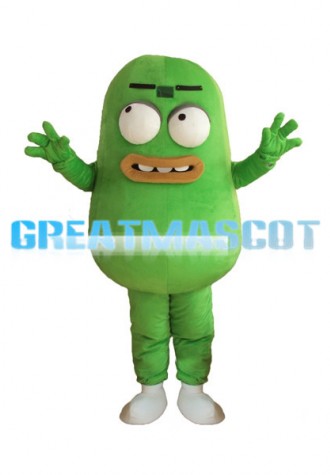 Protruding Eyes Green Bean Mascot Costume