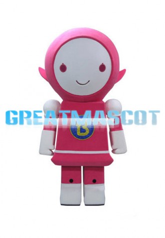 Square Body Pink Robot Mascot Costume