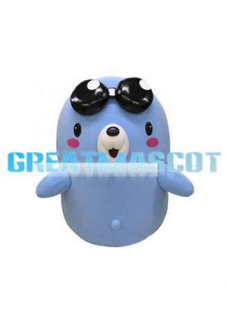 Blue Round Body Seal Mascot Costume