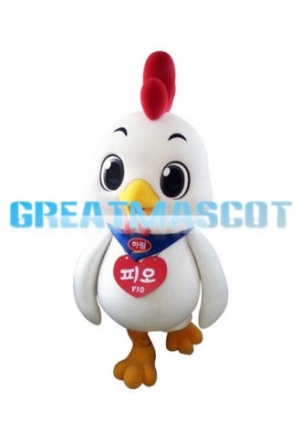 Cute Little White Chicken Mascot Costume