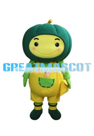 Green Pumpkin Baby With Yellow Pants Mascot Costume