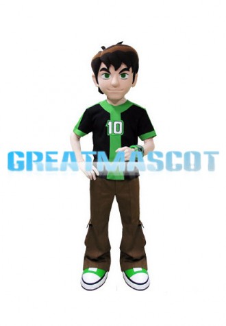 Green Eyes Number Ten Athlete Mascot Costume