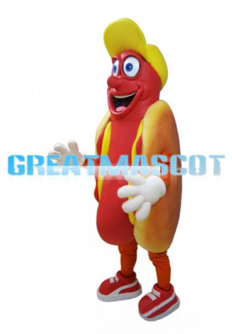 Hot Dog With Red Sports Shoes Mascot Costume