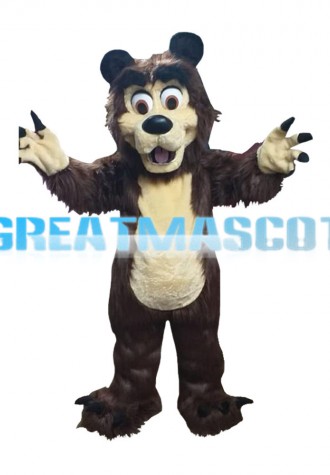 Long Fur Lion With Sharp Claws Mascot Costume