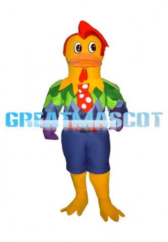 Green Feathers Colorful Duck Mascot Costume