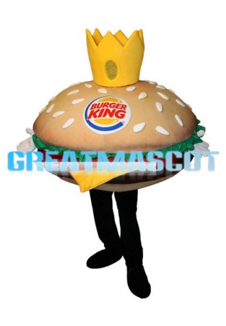 Cartoon Crown Hamburger Mascot Costume