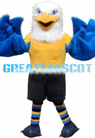 Powerful Eagle With Blue Wings Mascot Costume