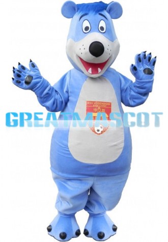 Pleasant Cute Blue Bear Mascot Costume