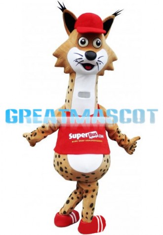 Strange Look Funny Giraffe With Red Top Mascot Costume