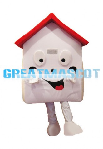 White House With Red Roof Mascot Costume