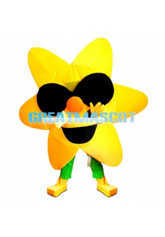 Yellow Star With Sunglasses Mascot Costume