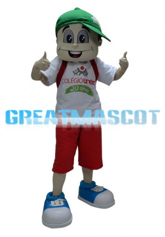 Big Head Boy Mascot Costume For School