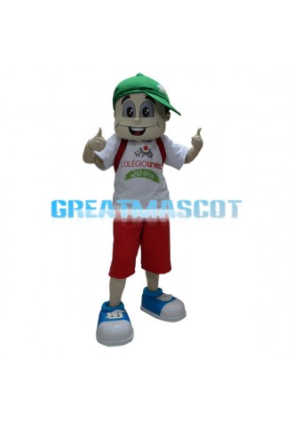 Big Head Boy Mascot Costume For School
