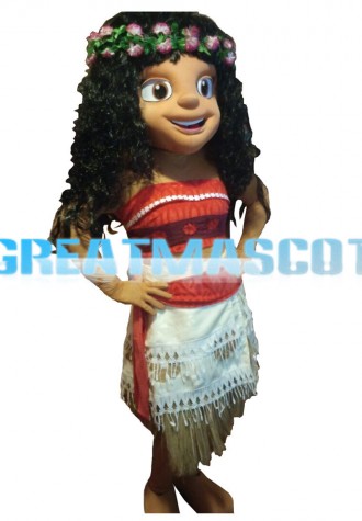 Black Curly Girl With Anadem Mascot Costume