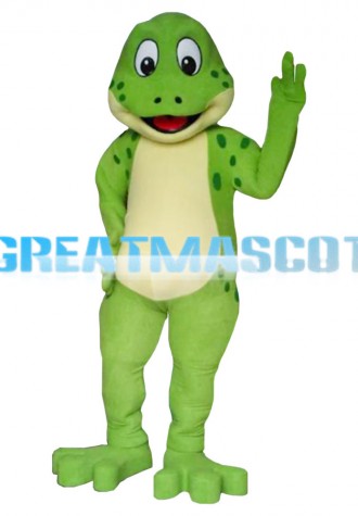 Fancy Cartoon Green Frog Mascot Costume