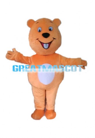 Cute Cartoon Orange Bear Mascot Costume For Adult