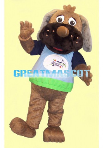 Clumsy Brown Dog Mascot Adult Costume 