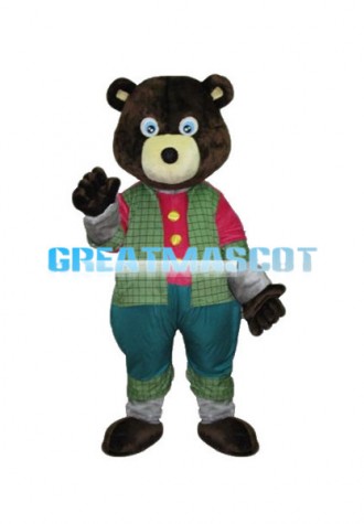 Friendly Cartoon Black Bear Mascot Costume 