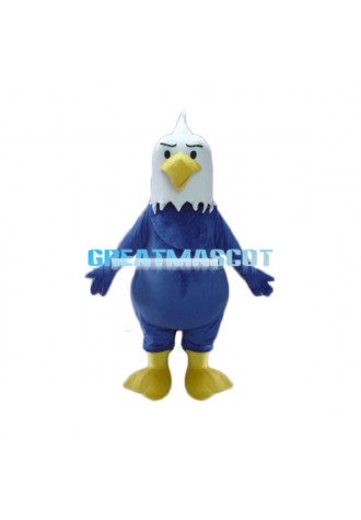 Adult Cartoon Blue Bald Eagle Mascot Costume
